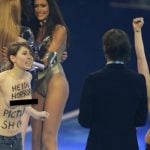 Topless protestors crash 'Heidi’s Horror Show'