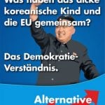 Here, the AfD compare the EU to 31-year-old North Korean despot Kim Jong-un. "What do the fat Korean kid and the EU have in common? Their understanding of democracy."Photo: AfD/alternativefuer.de