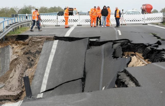 Section of Baltic Sea autobahn to fully close after hole in road threatens to get bigger