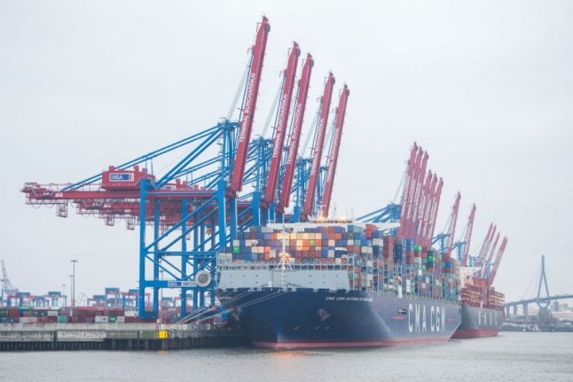 World’s second largest container ship docks in Hamburg