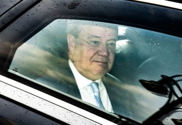CDU leader and chancellor candidate Armin Laschet is driven away after defeat in Germany's federal election on Sunday. 
