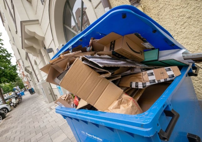 A paper recycling bin in Munich. 