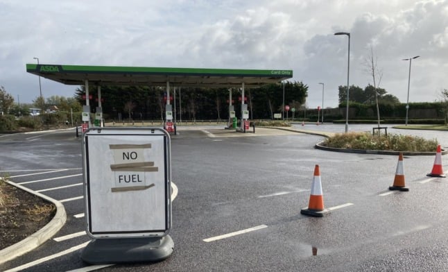 An empty petrol station in Ferring, the UK, on October 1st. The UK has been battling a fuel shortage due to a lack of tank drivers.
