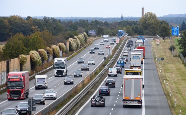 Vehicles on the Autobahn in Saxony