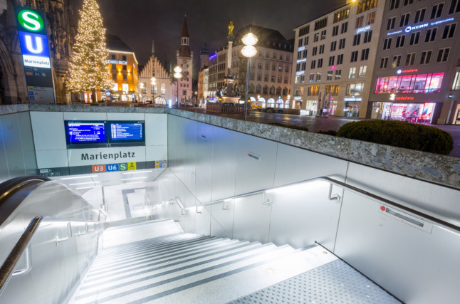 The entrance to the Marienplatz Underground Station 