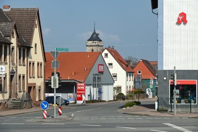 A view of the street in Volkmarsen where Maurice P. drove through crowds during the Rosenmontag parade in 2020.