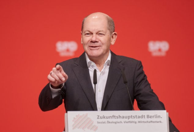 Olaf Scholz at SPD party conference 