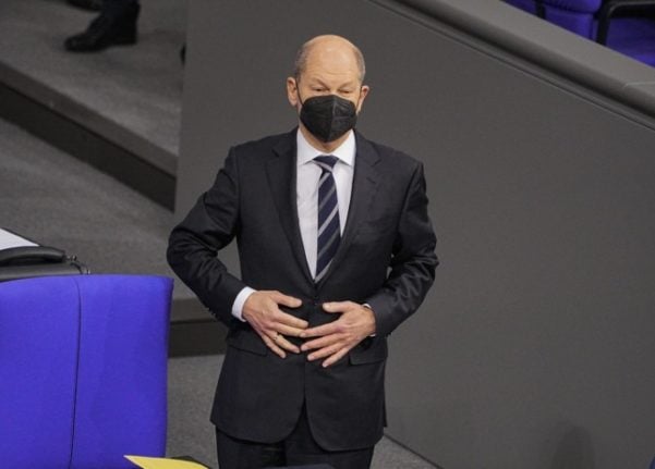 Chancellor Olaf Scholz in the Bundestag on Wednesday.