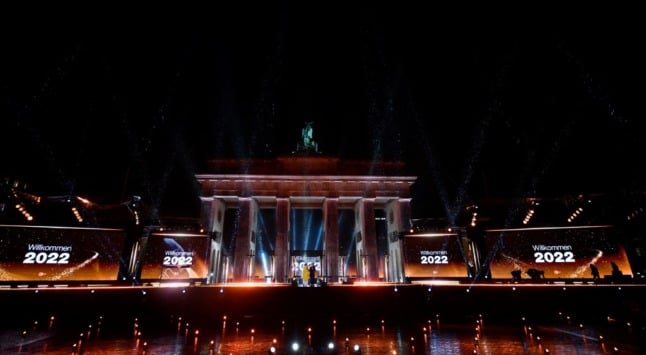 Berlin's Brandenburg Gate is illuminated for the 