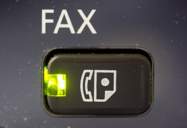 A fax machine.