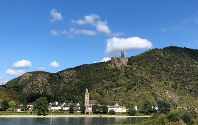 One of the many castles along the Rhine river on the way to Koblenz. 