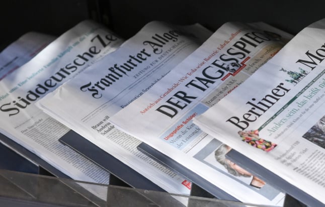A selection of German newspapers. 